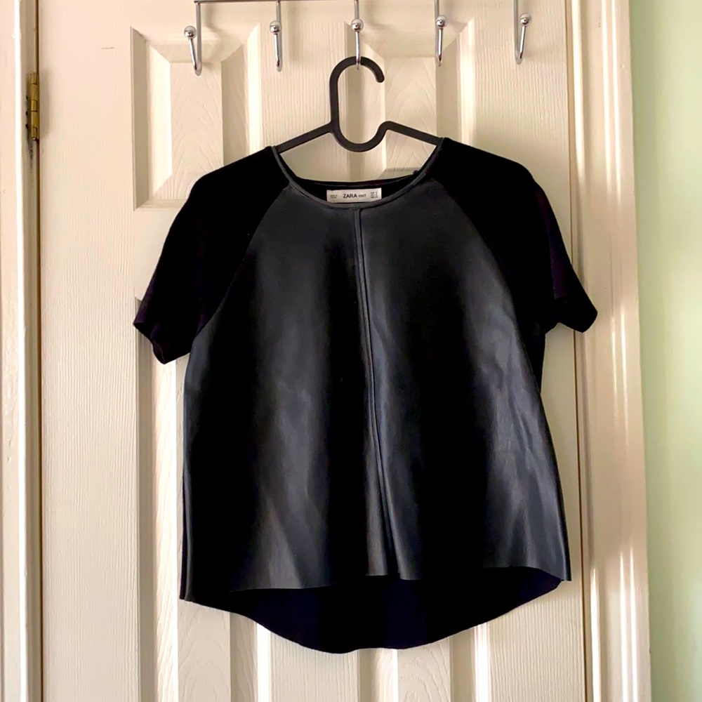 2/$20 Black leather accent top